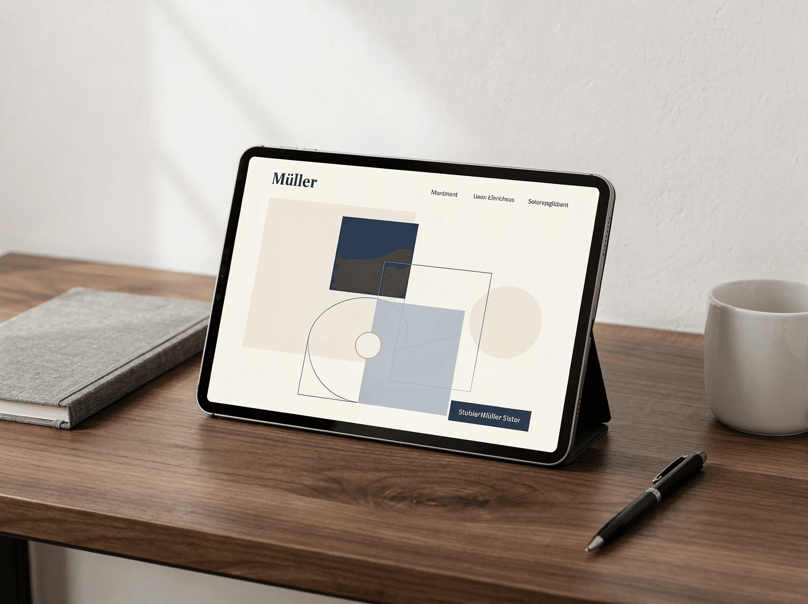 Beispielhafte Website auf einem Tablet
